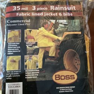 3pc Rainsuit w/ Fabric Lined Jacket & Bibs